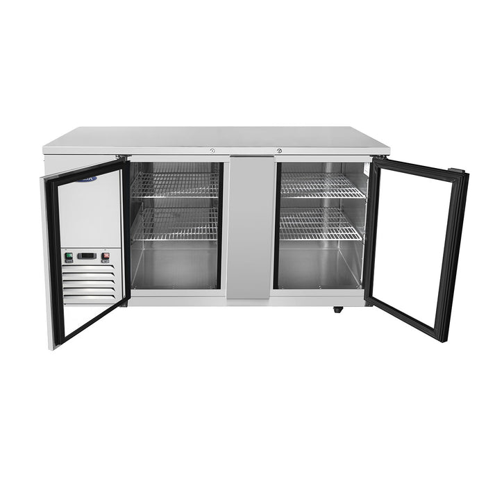 Atosa - MBB69GGR — 69″ Back Bar Cooler with Glass Doors - Kitchen Equipped