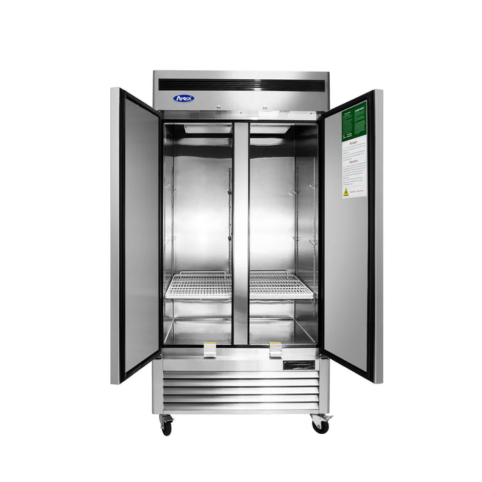 Atosa MBF8502 39.5" Bottom Mount Slim Solid 2-Door Reach-In Freezer - 28.5 Cu. Ft. - Kitchen Equipped