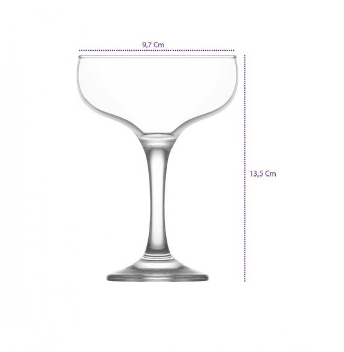 LAV Misket 6-Piece Coupe Cocktail Glasses, 8 Oz
