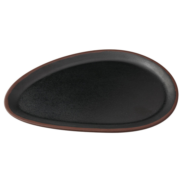 Yanco NA-210BK Nature Art 6" Black Melamine Oval Plate - Kitchen Equipped