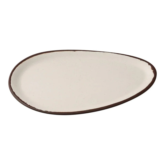 Yanco NA-212 Nature Art 7 3/4" White Melamine Oval Plate - Kitchen Equipped