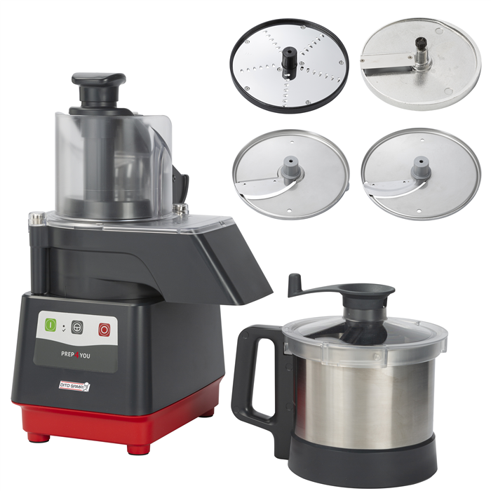 602275  Vegetable Slicer Comb.Veg.Slicer/Cutt. Mix.3.6lt s/s bowl,1800rpm+Discs, nema 5-15p - Kitchen Equipped