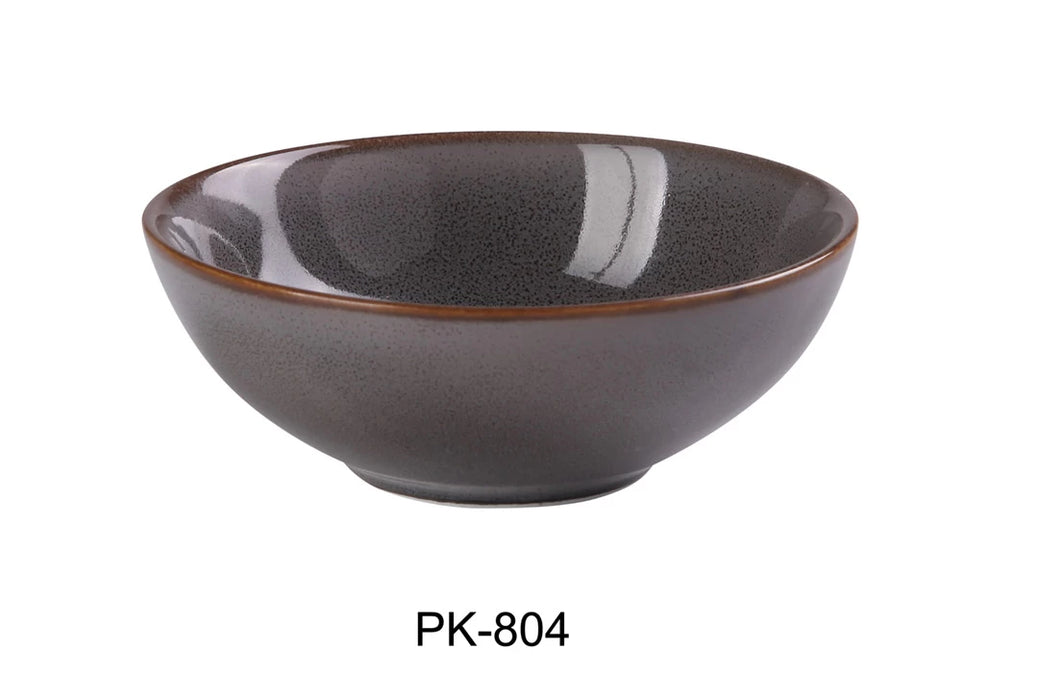 Yanco PK-804 6 oz Peacock Fruit & Soup Bowl, Gray - 4.5 x 1.625 in. - Kitchen Equipped