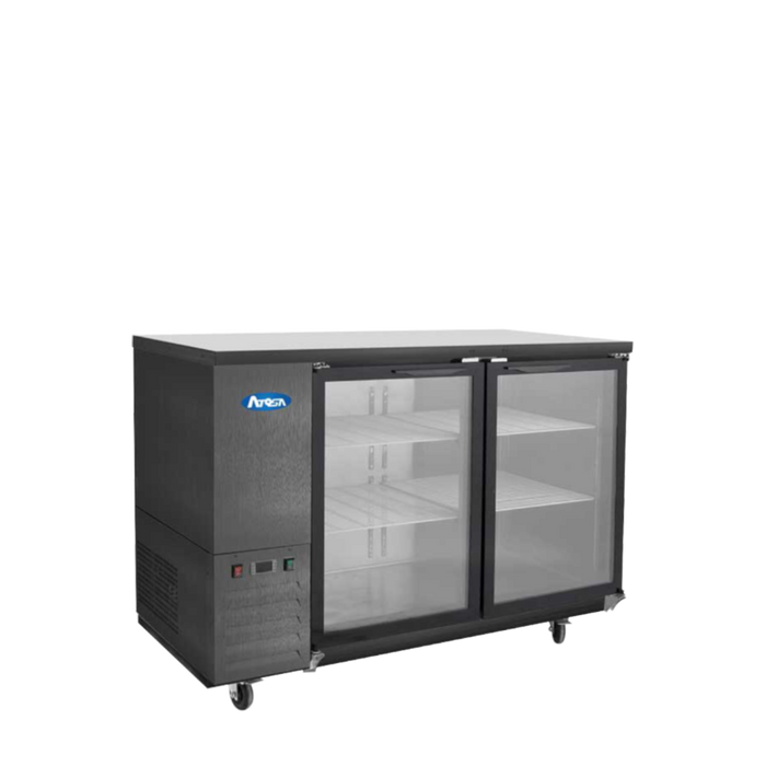 Atosa - SBB59GGRAUS2 — 59″ Black Shallow Depth Back Bar Cooler with Glass Doors - Kitchen Equipped