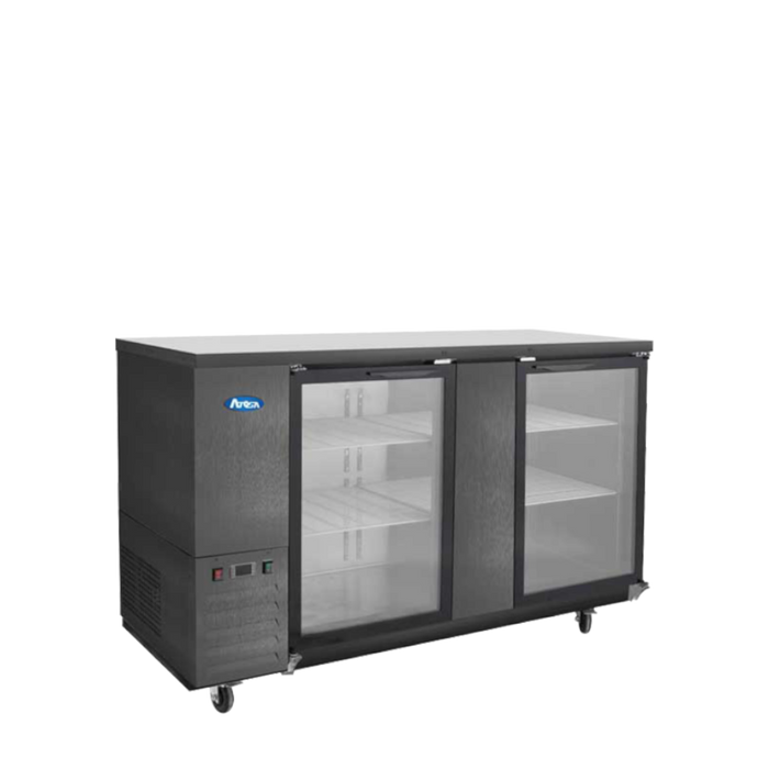 Atosa - SBB69GGRAUS2 — 69″ Black Shallow Depth Back Bar Cooler with Glass Doors - Kitchen Equipped