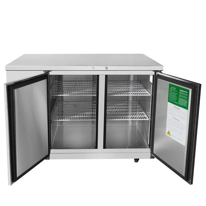 Atosa MBB48 48" Solid 2-Door Back Bar Cooler - 12.9 Cu. Ft.