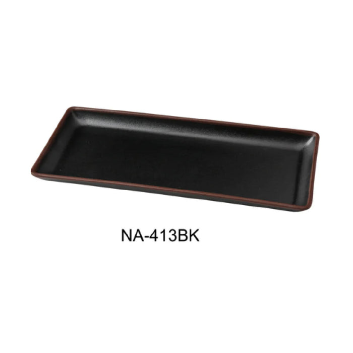 Yanco NA-413BK Nature Art Sushi/Display Plate 13"D X 5-3/4"W X 1"H Rectangular - Kitchen Equipped