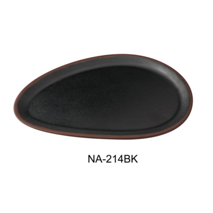 Yanco NA-214BK Nature Art Dinner Plate 14"W X 9-3/4"D X 1"H Oval - Kitchen Equipped