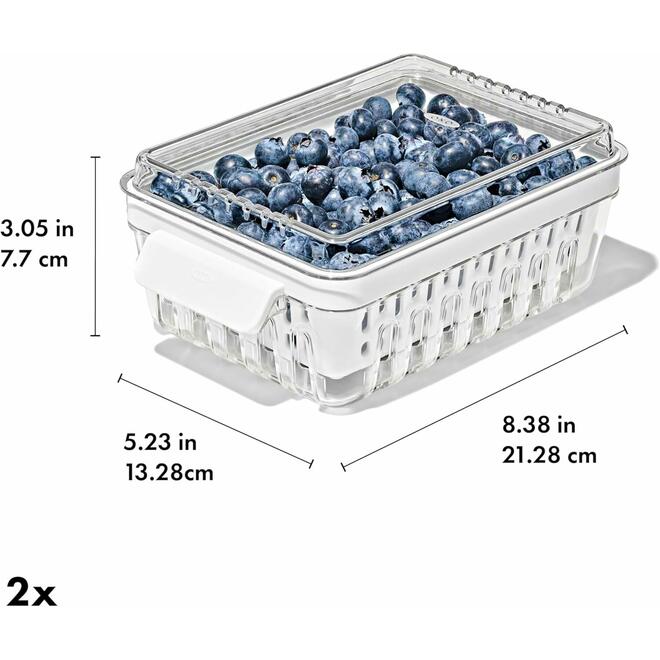 OXO Good Grips Produce Saver,Berry Keeper, BPA Free, 2-Piece Set 11387700G