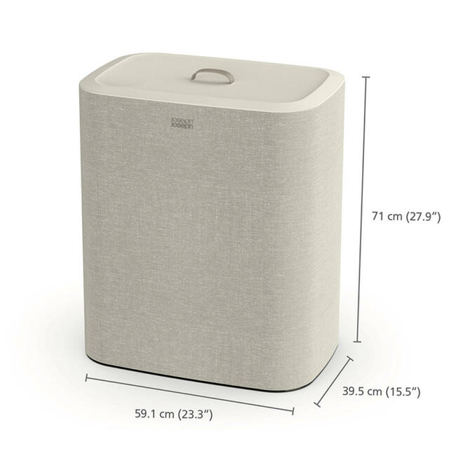 TotaTrio Easy-Empty Laundry Basket with Lid, 3 Removable Washing Bags with Handles - Joseph Joseph 7050021EC