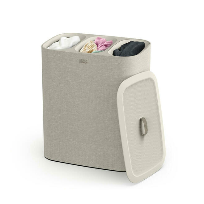 TotaTrio Easy-Empty Laundry Basket with Lid, 3 Removable Washing Bags with Handles - Joseph Joseph 7050021EC