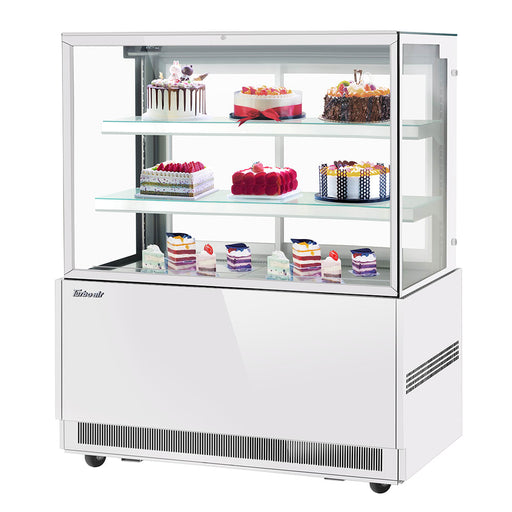 Turbo Air TBP48-54FN-W 47 1/4" Full Service Bakery Case w/ Straight Glass - (3) Levels, 115v - Kitchen Equipped