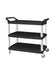 Kitchen Equipped - 12002B  TROLLEY 3-TIER BLACK SIZE 85 X 42 X 93.5 CM