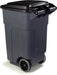 Carlisle | Bronco™ 50 Gallon Square Rolling Waste Container Trash Can with Hinged Lid - 345050 23 | Kitchen Equipped