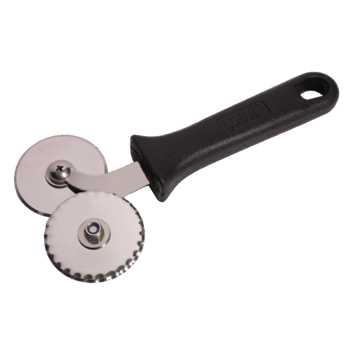 KE - 8059 Pastry Wheel Crimper and Cutter Wood Handle Stainless Steel