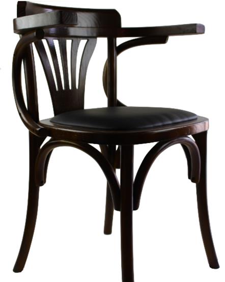 Judecor - FAN - Wood Chair - WALNUT Frame - Vinyl Seat - BLACK  11-10145-PS