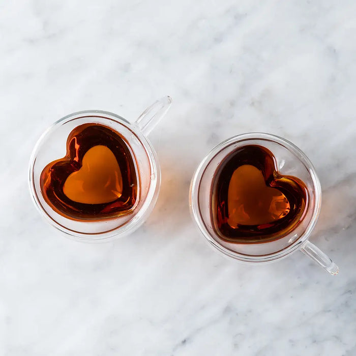 double wall heart shaped transparent coffee mugs – Mugplugplus