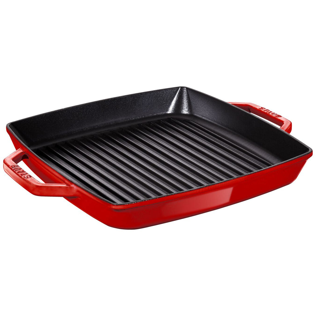 Staub Dust 40511-784-0 Rectangular Griddle with Two Handles, 33 cm, cast  Iron, Cherry red