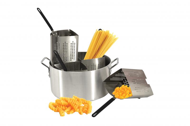 Omcan - ALUMINUM PASTA COOKER SET WITH 4 STAINLESS STEEL INSERTS