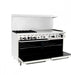 Cook Rite by Atosa - AGR-4B36GR 60" Gas Range, (4) Open Burners with 36" Right Griddle and (2) 26-1/2" Ovens