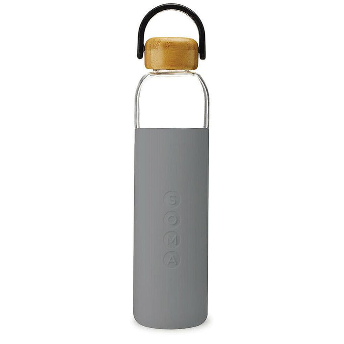 Soma eco bamboo glass water bottle grey 740ml