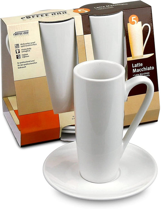 Könitz Porzellan - 2pc Coffee Bar No. 5 - Latte Macchiato - Blanc, Set, 0,27 L, Blanc, Porcelaine, Set de 4 pièces