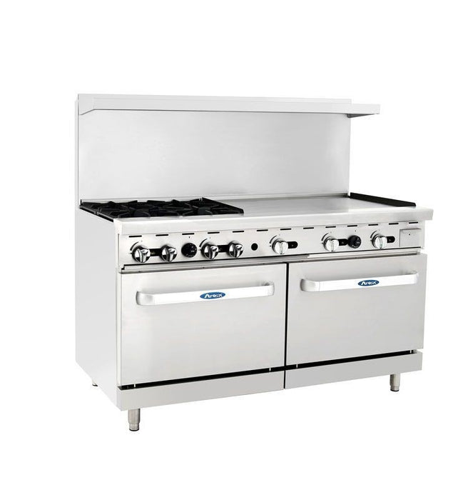 Cook Rite by Atosa - AGR-4B36GR 60" Gas Range, (4) Open Burners with 36" Right Griddle and (2) 26-1/2" Ovens