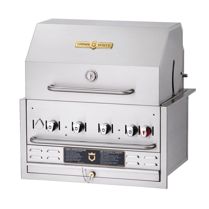 Crown Verity BI-30 30" Built-In BBQ Grill with Roll Dome Package - Natural Gas | Kitchen Equipped