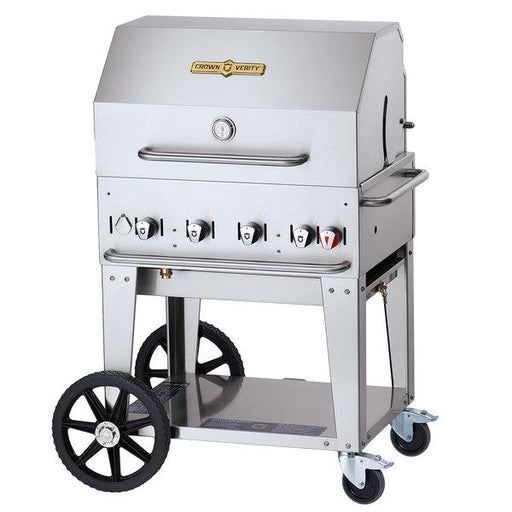 Crown Verity MCB-30-RDP 30" Mobile BBQ Grill with Roll Dome Package - Liquid Propane | Kitchen Equipped
