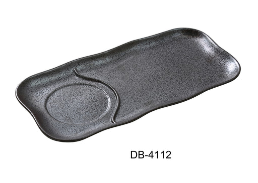 Yanco DB-4112 Diamond Black 12" Compartment Plate