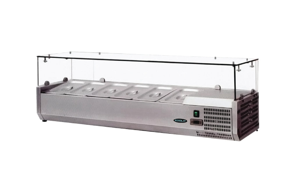 Kool-it - KTR-60G 60" Refrigerated Topping Rail with Glass Sneeze Guard
