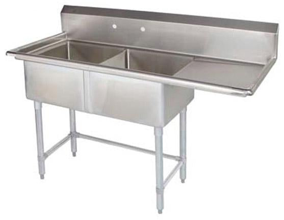 Magnum | Double Bowl Sink w/ Right Drainboard | Kitchen Equipped