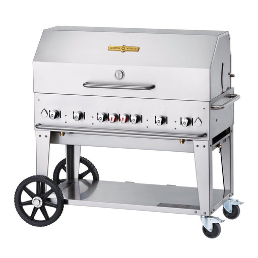 Crown Verity MCB-48RDP 48" Mobile BBQ Grill with Roll Dome Package - Liquid Propane | Kitchen Equipped