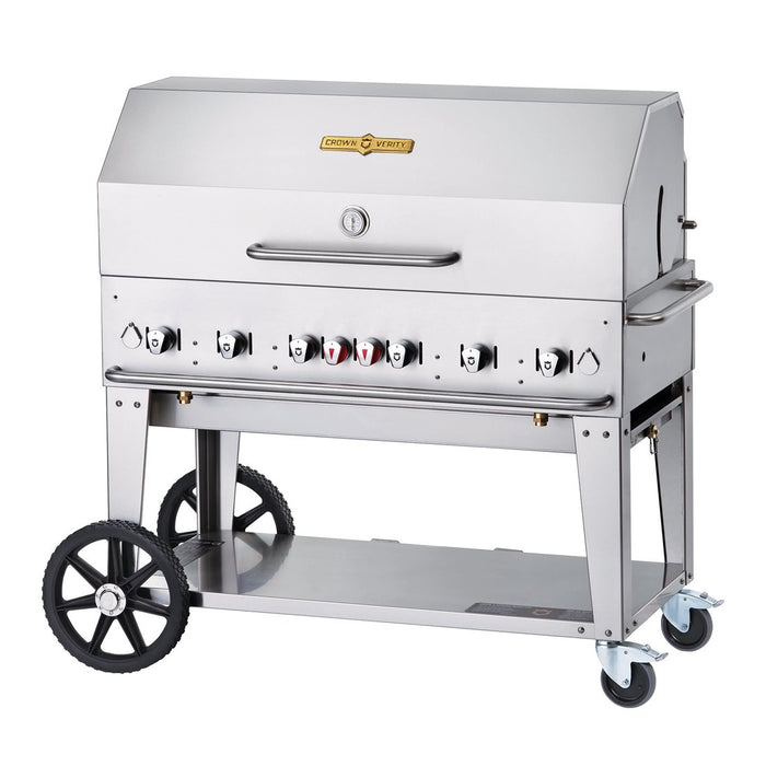 Crown Verity MCB-48RDP 48" Mobile BBQ Grill with Roll Dome Package - Natural Gas | Kitchen Equipped