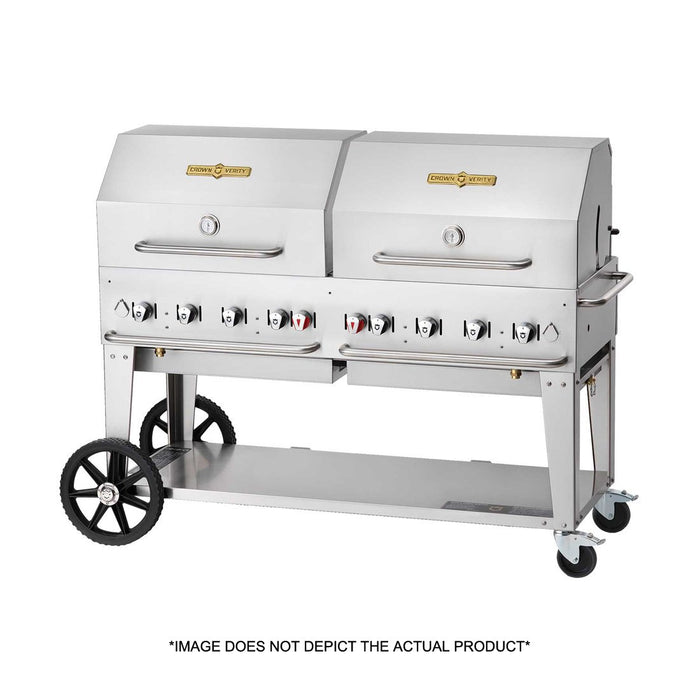Crown Verity MCB-60-1RDP 60" Mobile BBQ Grill with Roll Dome Package - Liquid Propane | Kitchen Equipped