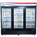 Atosa - Bottom Mount 3 Glass Door Refrigerator 69.54 Cu.Ft Black - MCF8724GR