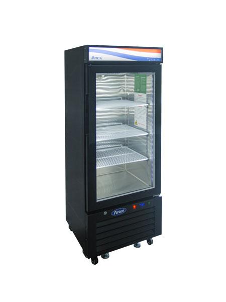 Atosa - Bottom Mount 1 Glass Door Refrigerator 8.3 Cu.Ft Black - MCF8726GR