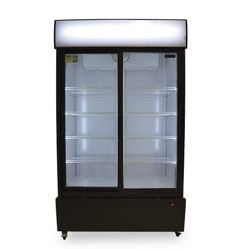 Réfrigérateur en verre à 2 portes coulissantes New Air NGR-40-S 40″
