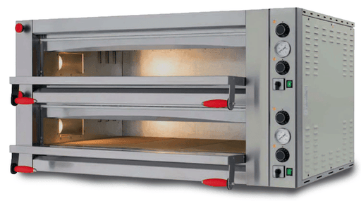 Omcan PE-IT-0049-D - Double Deck Electric Pizza Oven - 41" x 27" x 6" Decks - Kitchen Equipped