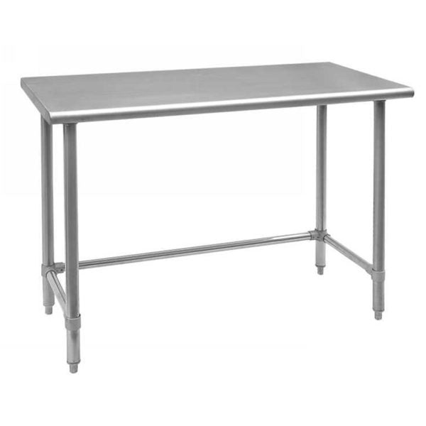 Omcan - STAINLESS STEEL WORKTABLES WITH OPEN BASE, 3-SIDED LEG BRACE