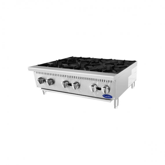 Cook Rite by Atosa - ACHP-6 36" Countertop Gas Hotplate with Manual Controls, 6 Burners