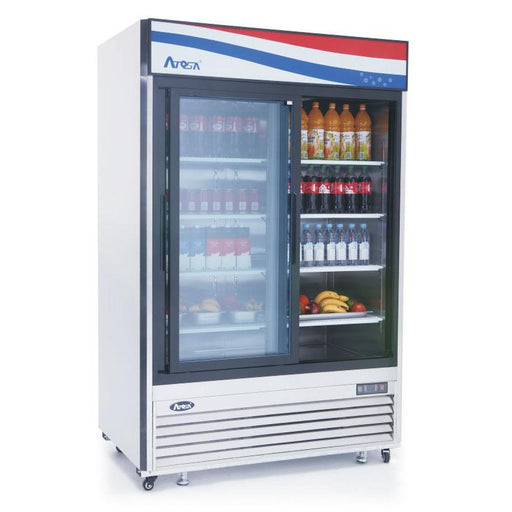 Atosa - MCF8709 Bottom Mount Two Sliding Glass Door Merchandising Refrigerator