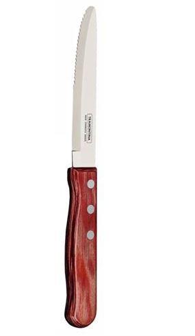 Round Steak Knife Red Poly Wood | Kitchen Equipped