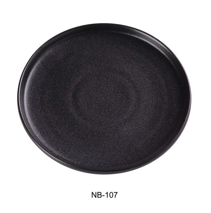 Yanco -  Noble Black - ROUND PLATE WITH UPRIGHT RIM