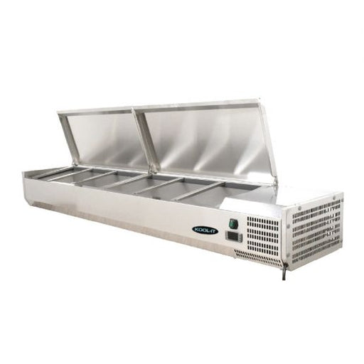 Kool-It - KTR-60S 60" Refrigerated Stainless Steel Topping Rail With Stainless Steel Cover, 115V