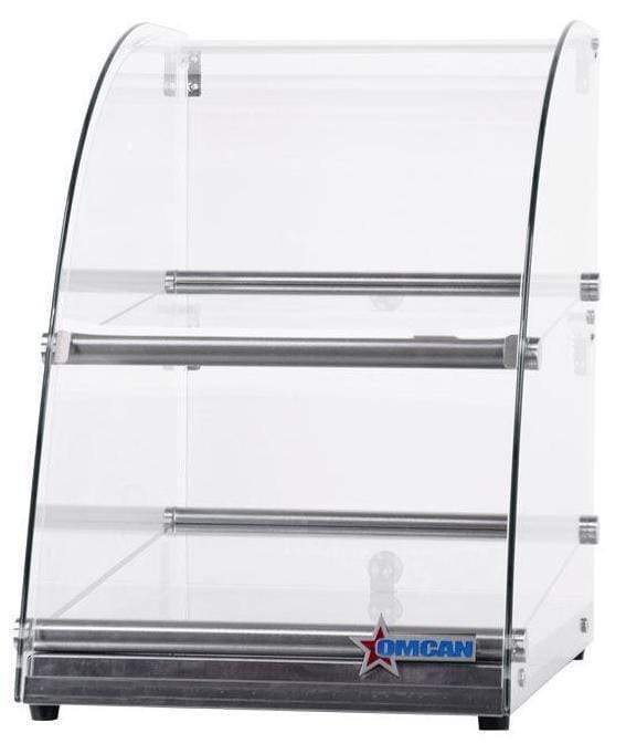 Omcan - 2 Shelf Bakery Display Case with Front and Rear Doors - 14" Wide