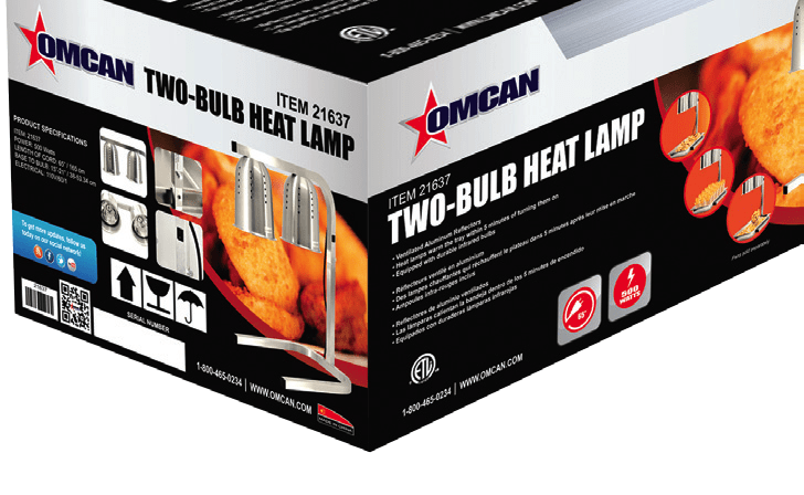 Omcan FW-CN-0533 - Infrared Heat Lamp - 110v, 500w