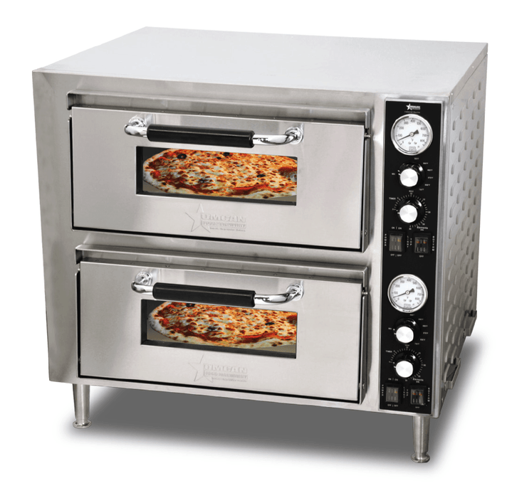 Omcan PE-CN-3200-D - Electric Double Deck Countertop Pizza Oven - 18" x 18" x 4" Decks | Kitchen Equipped