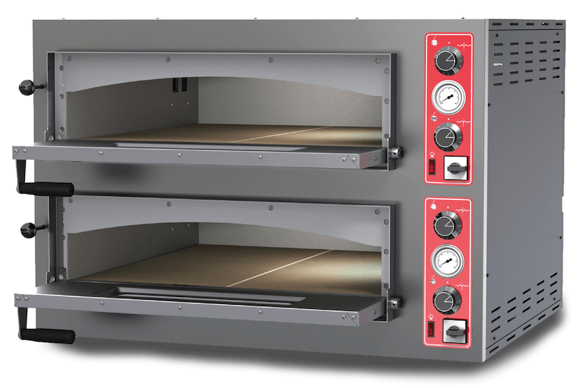 Omcan PE-IT-0038-D - Economy Double Deck Electric Pizza Oven - 27" x 27" x 6" Decks | Kitchen Equipped