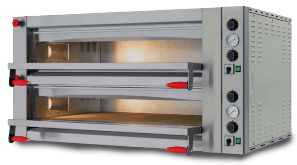 Omcan PE-IT-0048-D - Double Deck Electric Pizza Oven - 27" x 27" x 6" Decks | Kitchen Equipped